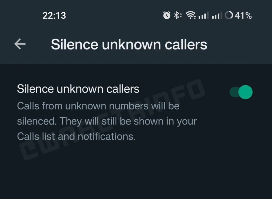 WhatsApp com função de silenciar chamadas de números desconhecidos