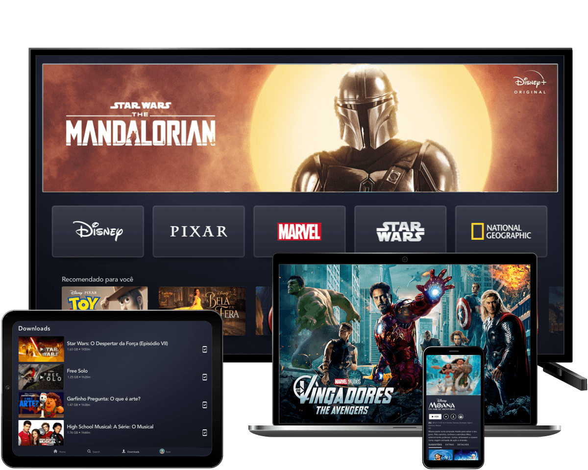 Disney Plus permite assistir o conteúdos em diferentes dispositivos.
