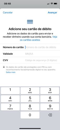 Adicionar seu cartão para o pagamento. 