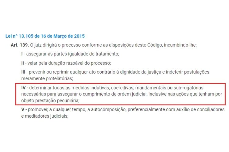 A coerção vem descrita no Código de Processo Civil e não pelo no Código de Trânsito Brasileiro.