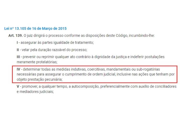 A coerção vem descrita no Código de Processo Civil e não pelo no Código de Trânsito Brasileiro.