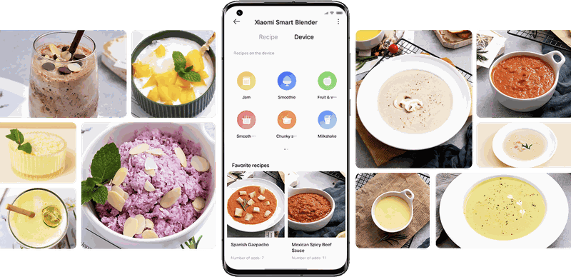 O liquidificador inteligente Xiaomi permite buscar receitas e controlar modos de preparo pelo app Mi Home