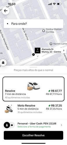 Nova solução da Uber realiza cobrança por hora para realização de atividades. (Fonte: Uber/Divulgação)