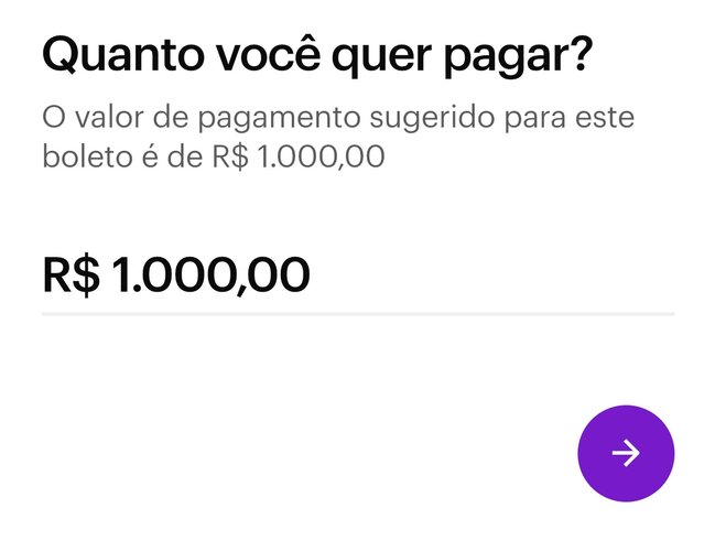 Em determinadas contas, também é possível escolher um valor para pagar no boleto