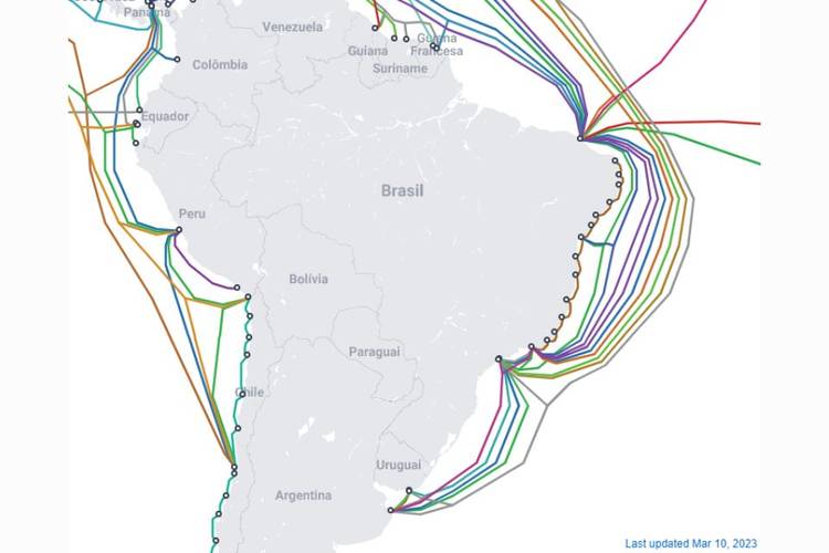 Mapa interativo com todos os cabos submarinos do planeta.