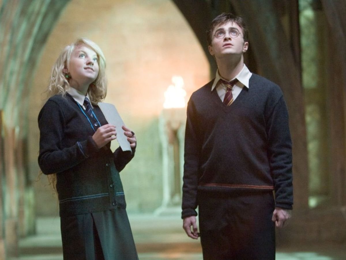 Luna Lovegood e Harry em Harry Potter e as Relíquias da Morte – Parte 1 (2010).