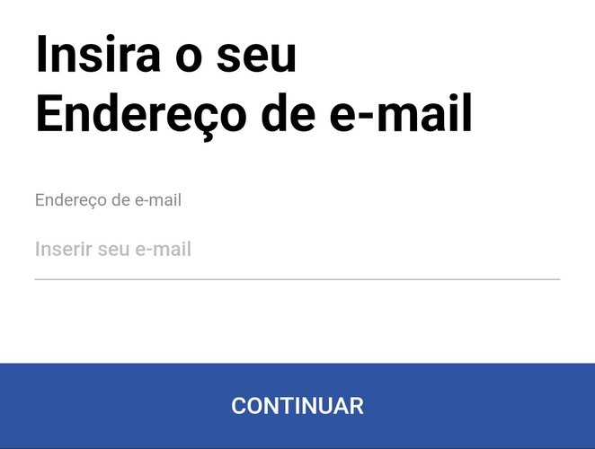 Coloque seu e-mail para se cadastrar na plataforma.