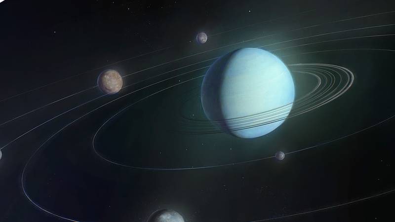 Os cientistas acreditam que existem oceanos escondidos abaixo das superfícies de outras luas de Urano.