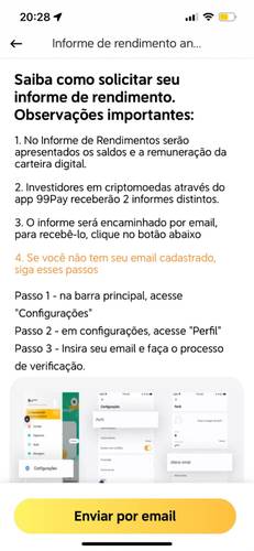 99Pay informe de rendimentos