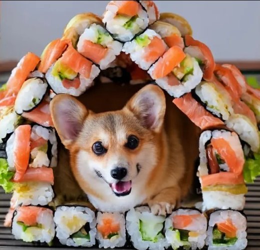 Corgi e sushis