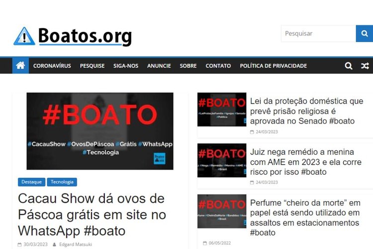 A equipe do Boatos.org tem experiência em veículos grandes como EBC e UOL.