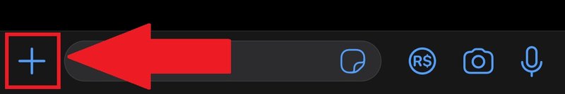 Procure pelo símbolo de " + " na parte inferior do chat