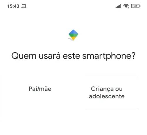 Ative a opção Criança ou adolescente e continue as etapas descritas. 