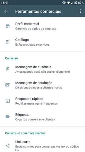 Mensagem de ausência ou saudação são as opções que buscamos para o caso. (Fonte: WhatsApp/Reprodução)