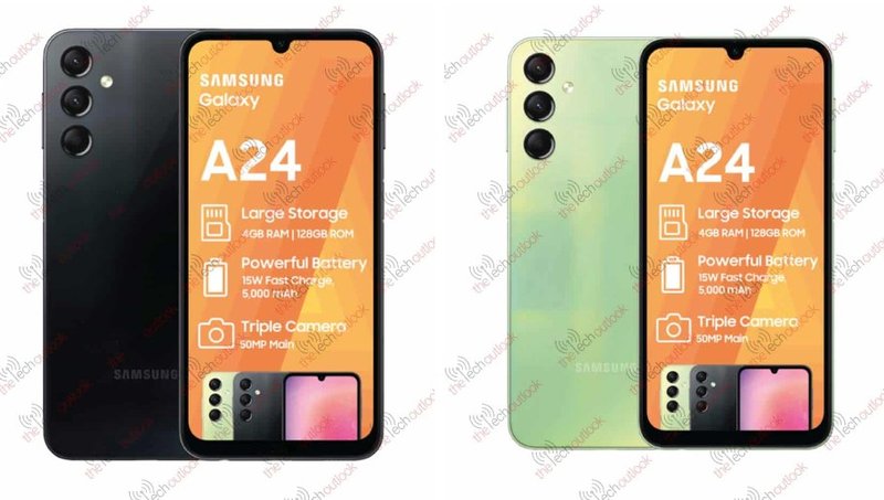 O Galaxy A24 adota o novo visual padrão da Samsung em 2023.