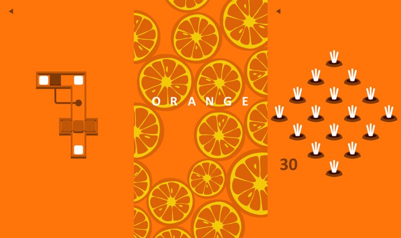Em orange você deve deixar a tela toda laranja em 50 puzzles