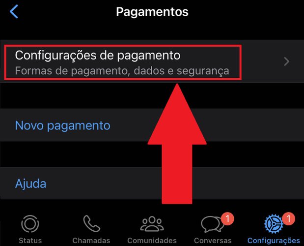 Em "Configurações de pagamento" você pode cadastrar uma nova opção