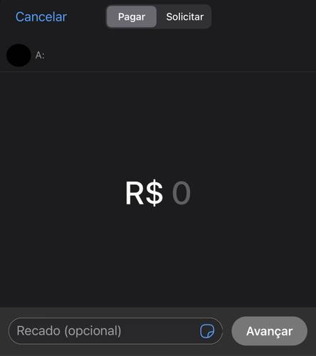 É possível também enviar uma mensagem junto com o valor