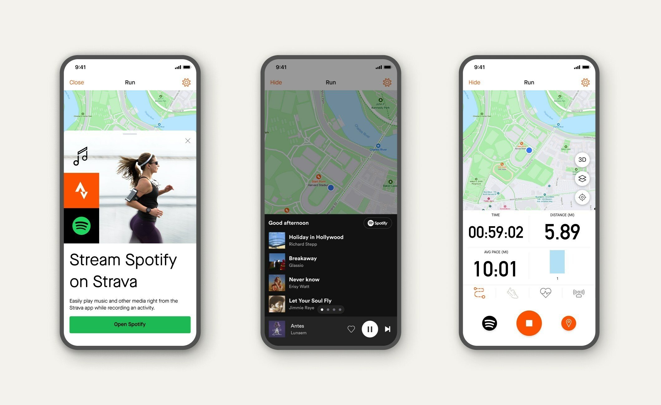 Usuários poderão escolher e controlar as faixas do Spotify diretamente pelo Strava.