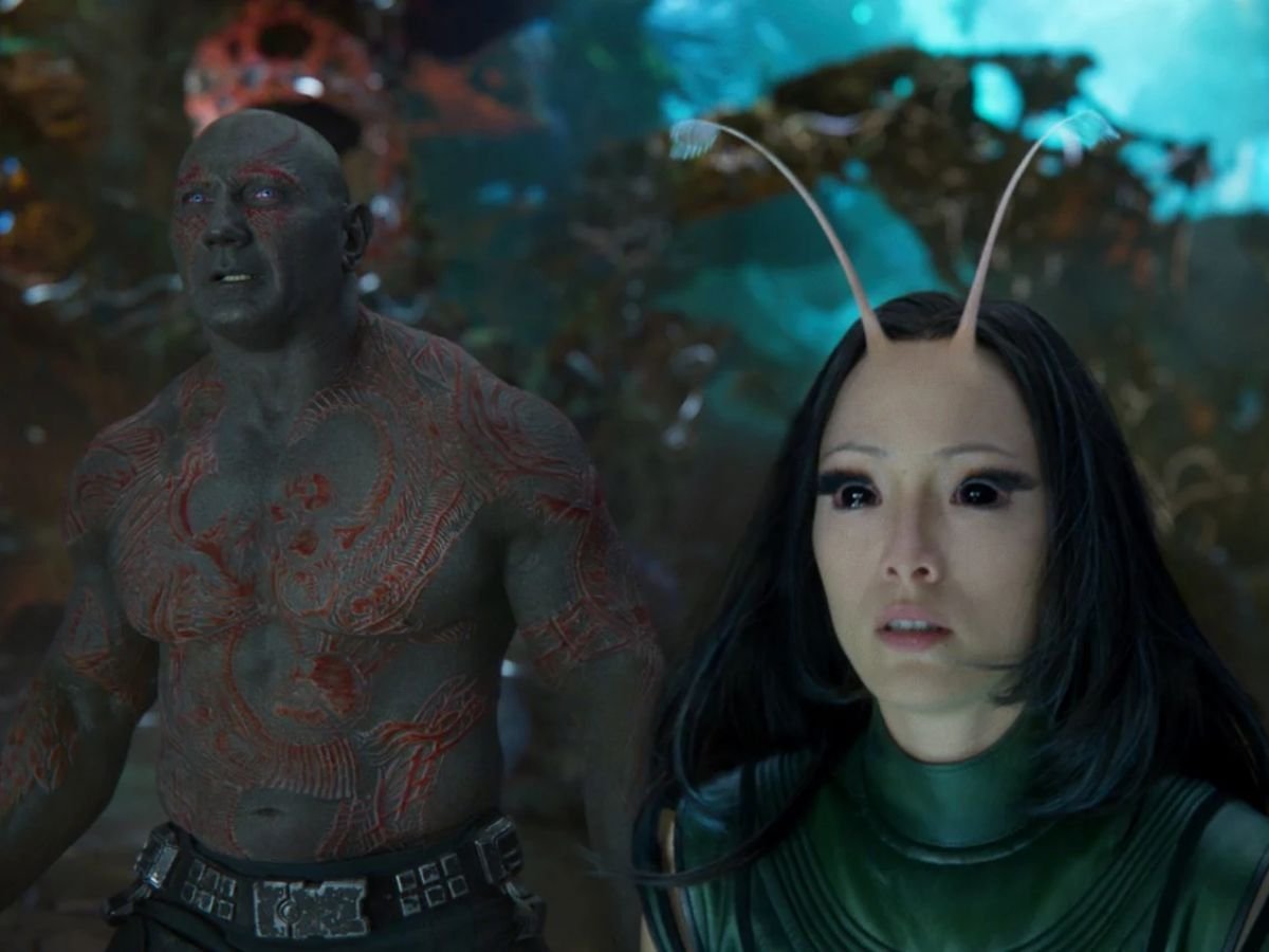 Drax e Mantis em Guardiões da Galáxia Vol. 2 (2017).