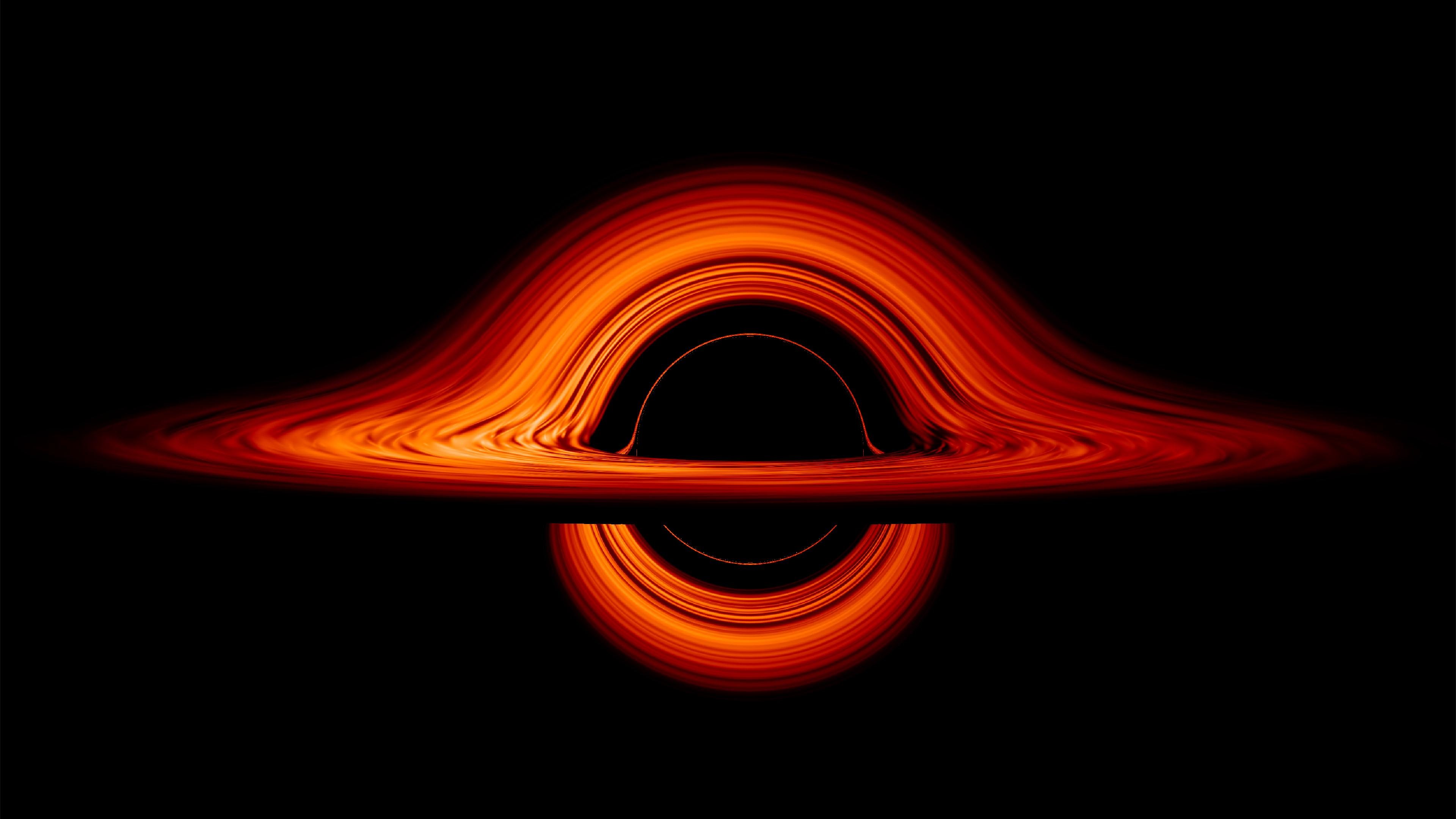 Simulação de um buraco negro.