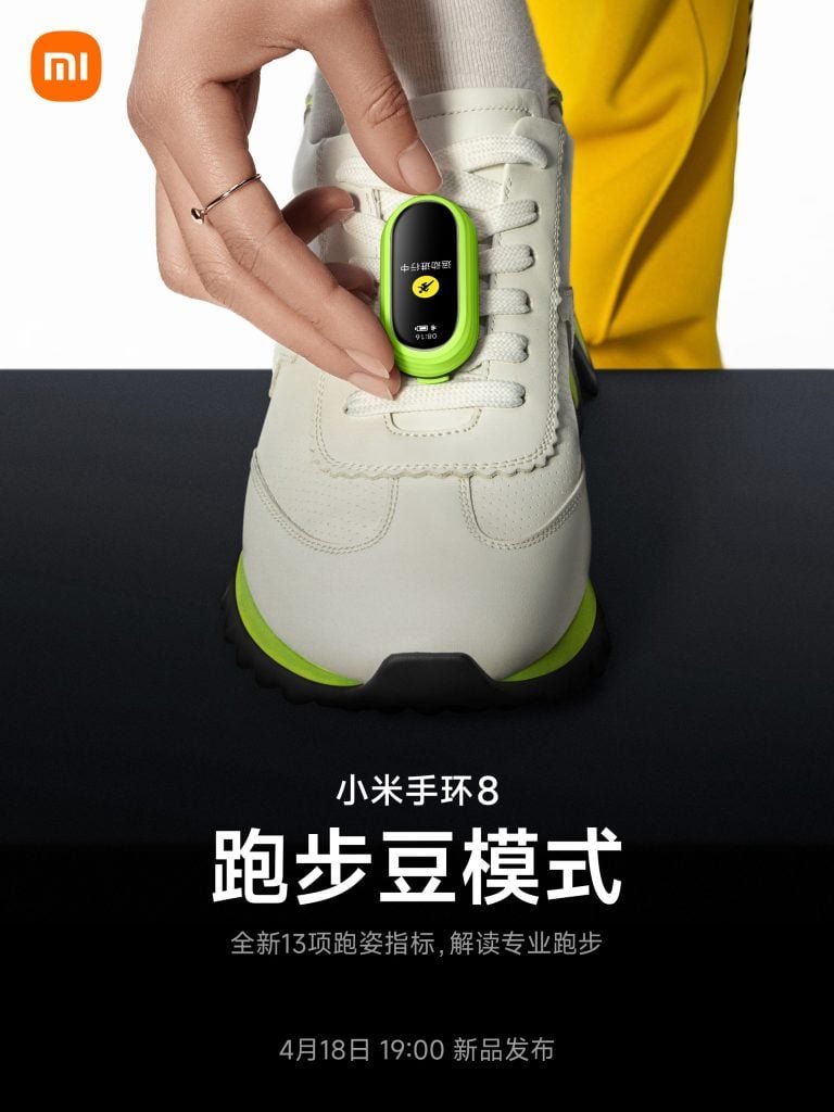 Podendo ser presa ao tênis, a Xiaomi Band 8 trará modo dedicado para corrida.