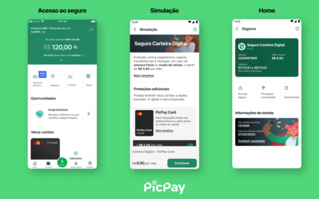 A contratação do seguro é realizada diretamente no app da fintech.