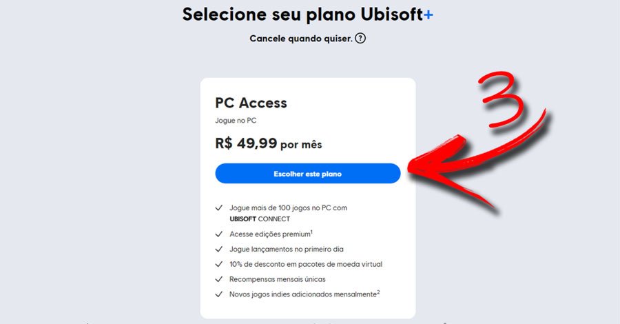 Apenas o plano PC Access está disponível na Ubisoft Store no Brasil