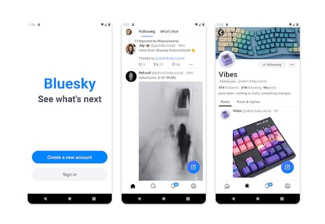 O app Bluesky chegou à Play Store.