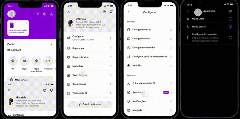 Basta seguir o passo a passo para ativar o Modo Escuro no app do Nubank.