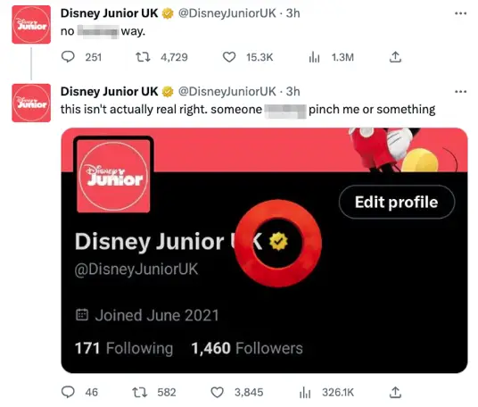 Conta falsa de extinto canal da Disney Junior UK foi criada em junho de 2021. (Fonte: Business Insider/Reprodução)