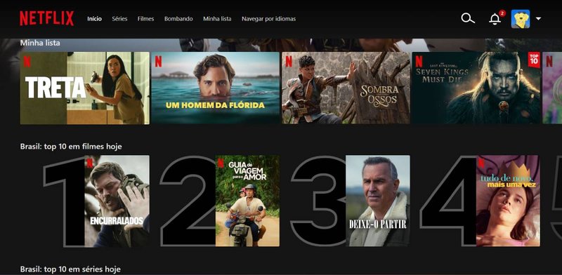 Interface da Netflix