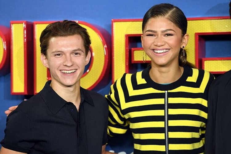 Zendaya e Tom Holland em um evento de Homem-Aranha: De Volta ao Lar (2017)