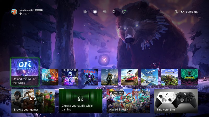 Nova home do Xbox (Imagem: Reprodução/Xbox)