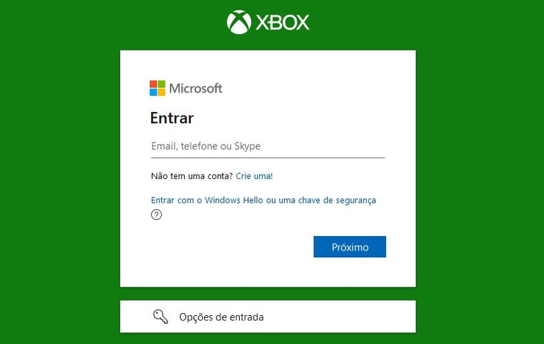 É preciso usar uma conta Microsoft, ou criar uma, para assinar o serviço