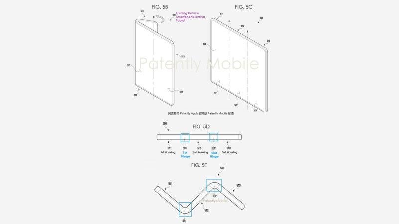 Nova patente se concentra em funcionamento da interface do usuário com o display aberto e dobrado. (Fonte: Sam Mobilie/Reprodução)