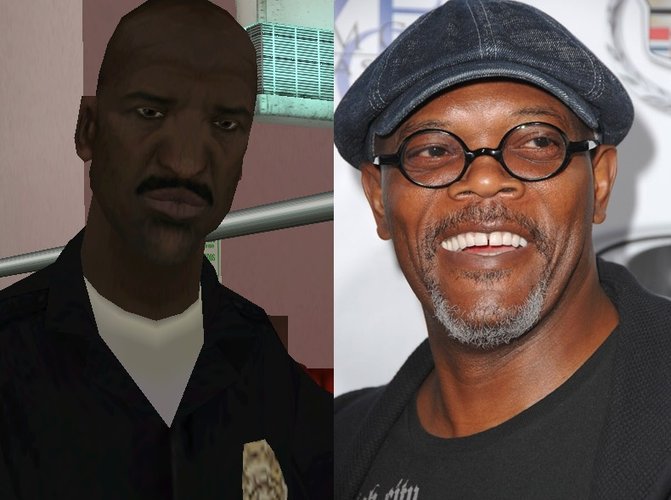 Samuel L. Jackson como Tenpenny, em GTA: San Andreas.