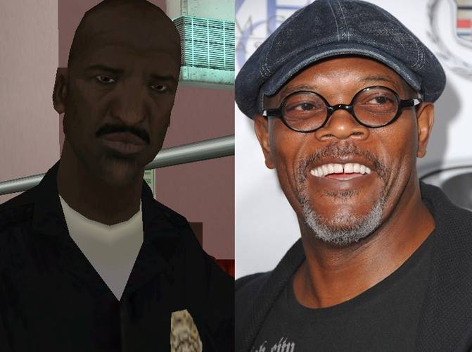Samuel L. Jackson como Tenpenny, em GTA: San Andreas.