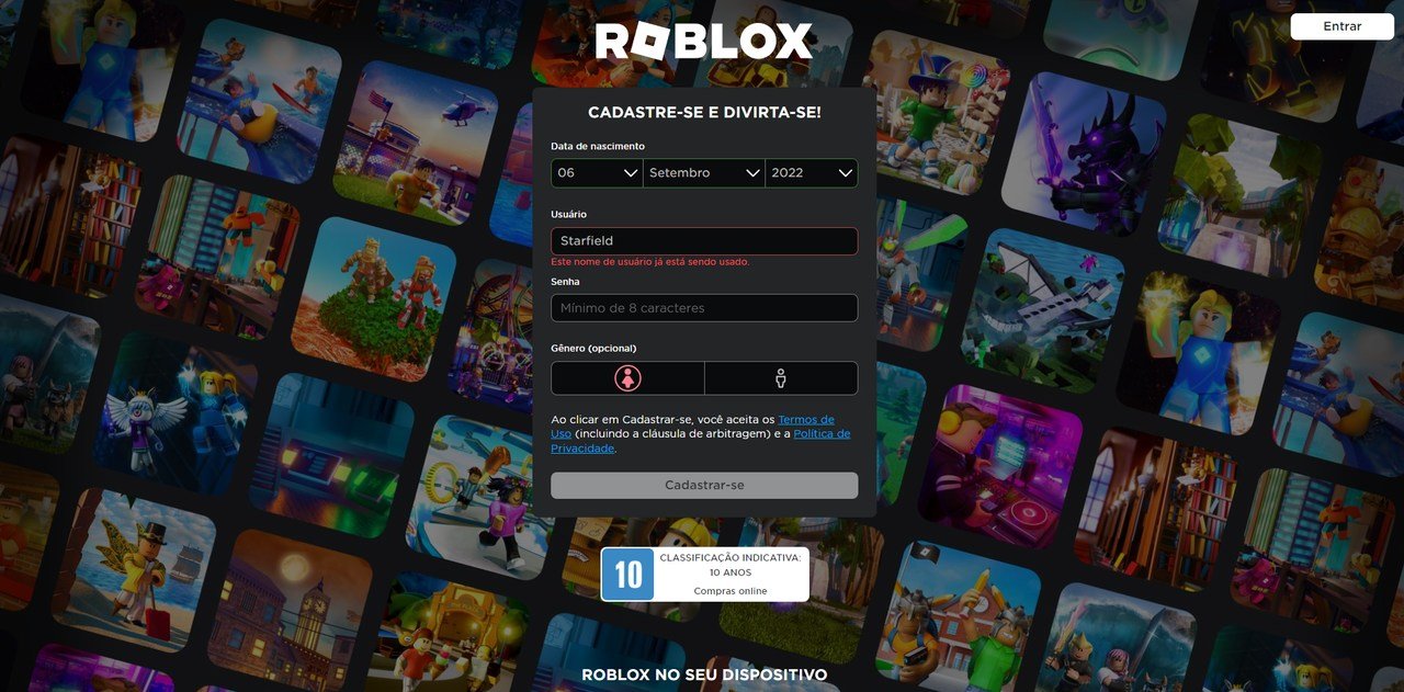 como cadastra no roblox