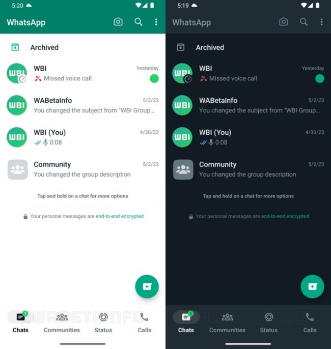 A nova interface do WhatsApp para Android foi liberada para alguns testadores.