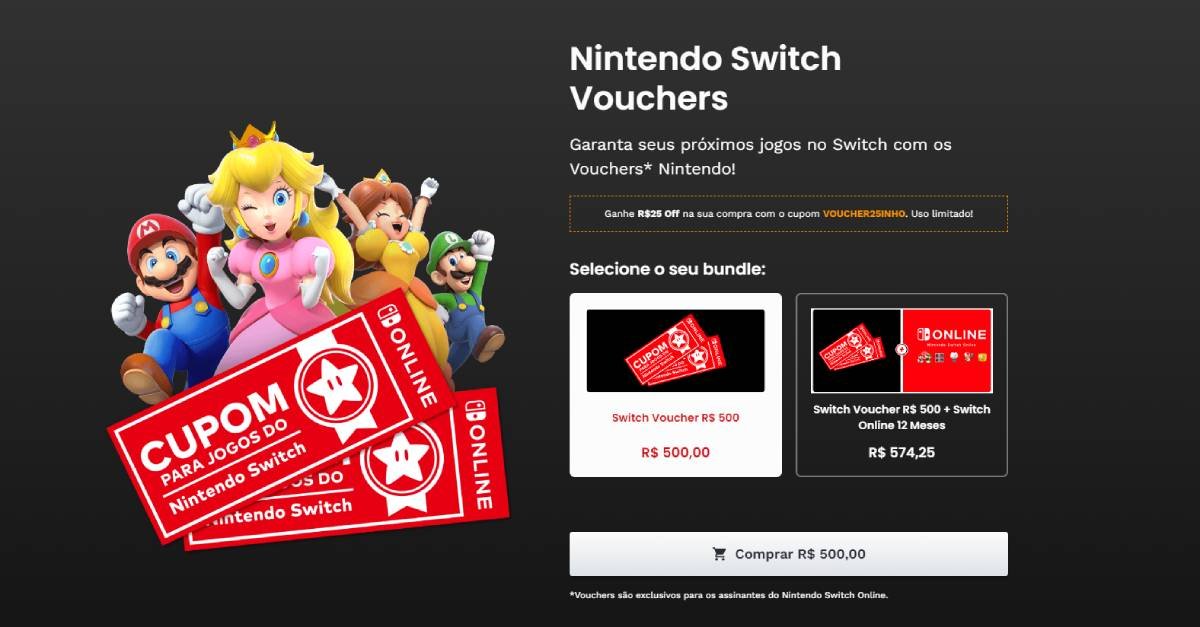 Nintendo Switch Online  Brasil – 'Cupons para jogos do Nintendo