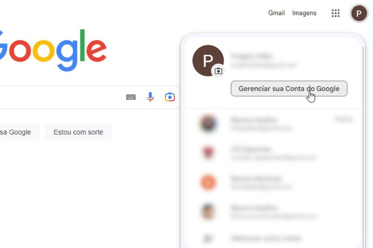 Selecione a conta do Google que deseja excluir.