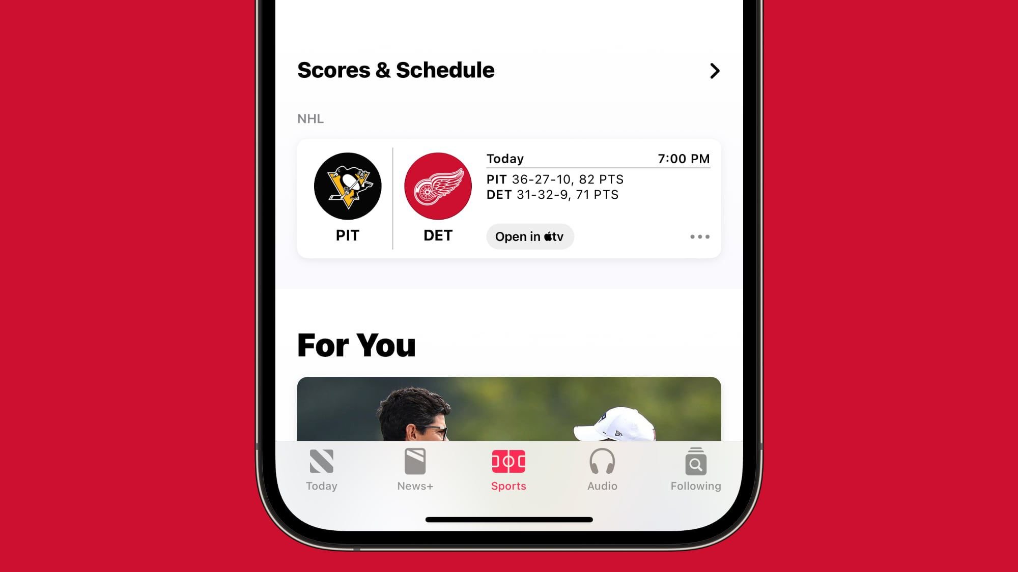 Nova aba Esportes será adicionada ao app Notícias.