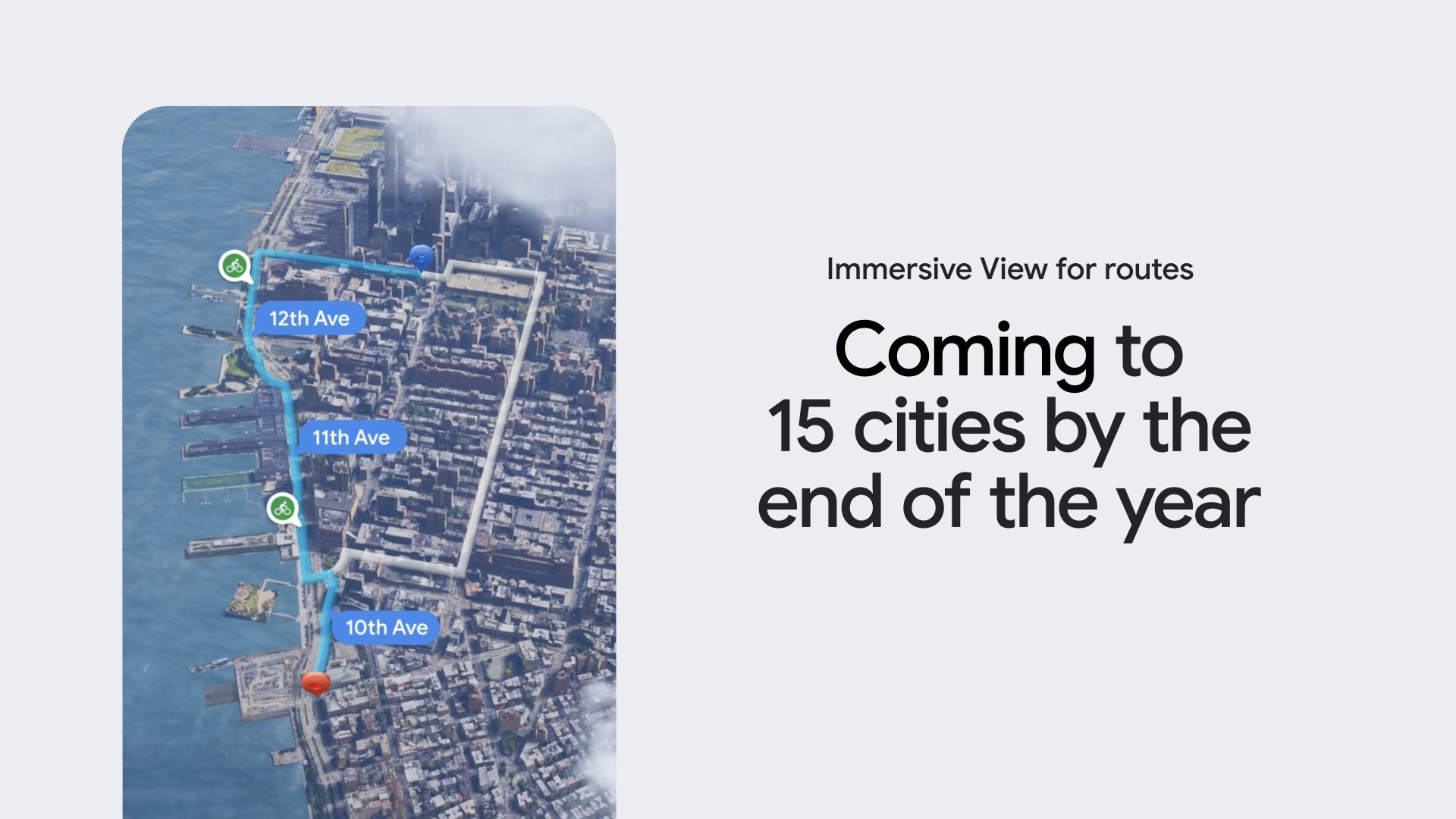 O modo de visualização imersiva para rotas do Google Maps vai chegar a 15 cidades ao redor do mundo até o fim do ano.