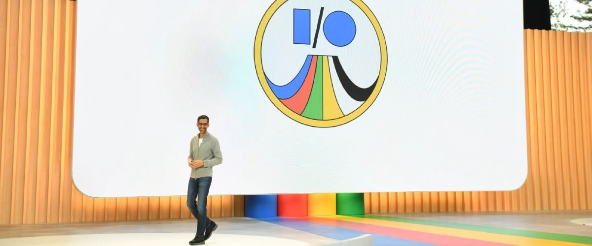 Sundar Pichai, CEO do Google e Alphabet, durante o Google I/O 2023.