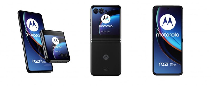 Moto Razr 40 Ultra na cor preta.