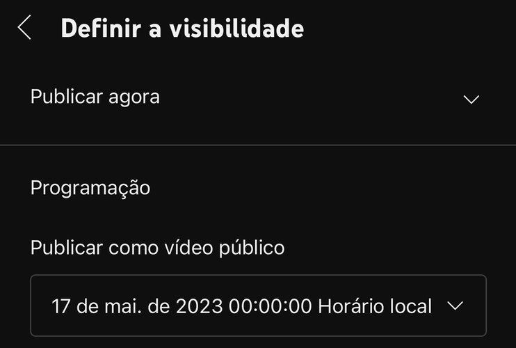 É possível programar o seu Short para uma determinada data e horário