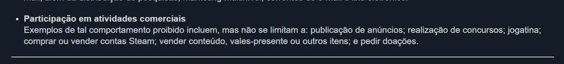 Com a adição deste tópico, Valve passa a banir qualquer jogador que pratique comércio de skins dentro dos jogos.