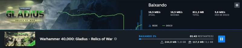 É preciso esperar o download e a instalação para começar a jogar o game