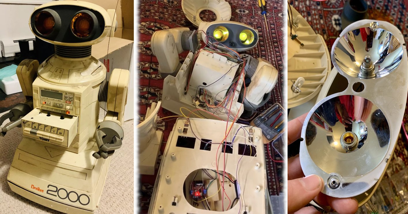 Imagens do robô que foi atualizado com novas tecnologias.